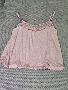 3/$15! Blush Pink Tank With Lace, Small